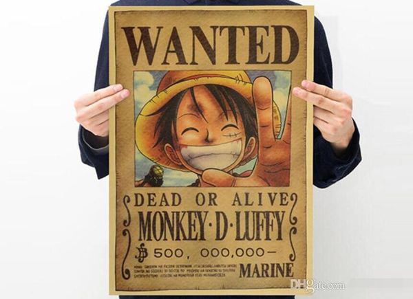 brown poster anime pinup and mural brown paper one piece about50*35cm